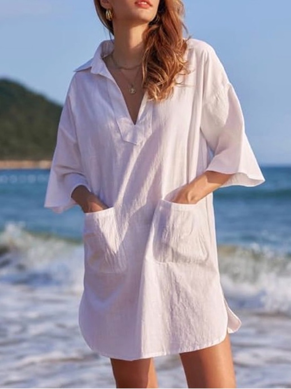 AIMAGE Popover Tunic Shirt / Swimsuit Coverup